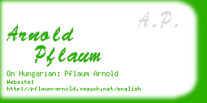 arnold pflaum business card